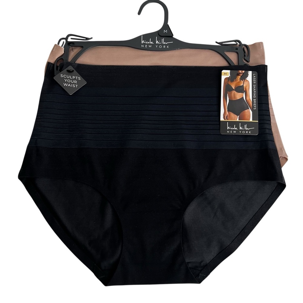 Nicole Miller Women’s Laser Shaping Briefs Sz Medium Lot/3 Multi Colors Tagless